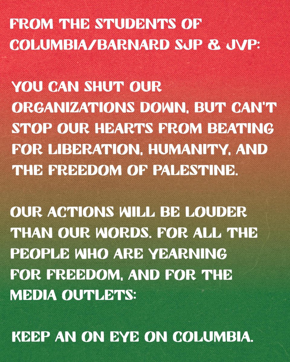 To students everywhere who are using their voices and platforms to organize, protest, and stand up for an end to the ongoing genocide in Palestine: We see your strength, we are moved by your courage, and we stand in solidarity with each of you.