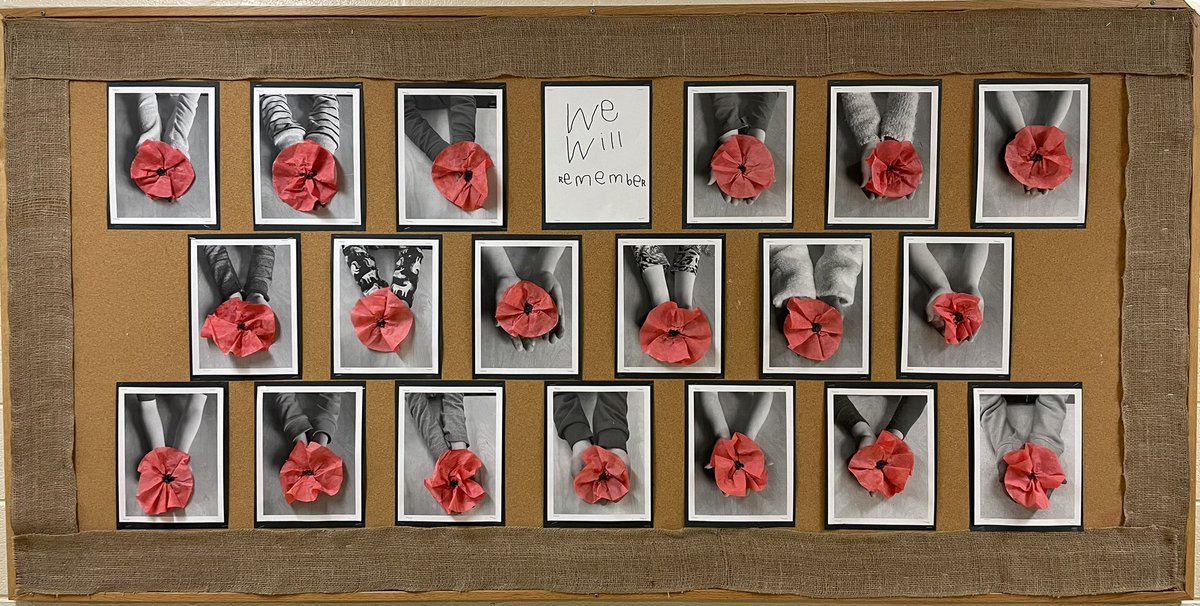 Their little hands created a very touching display for our hallway.🕊️