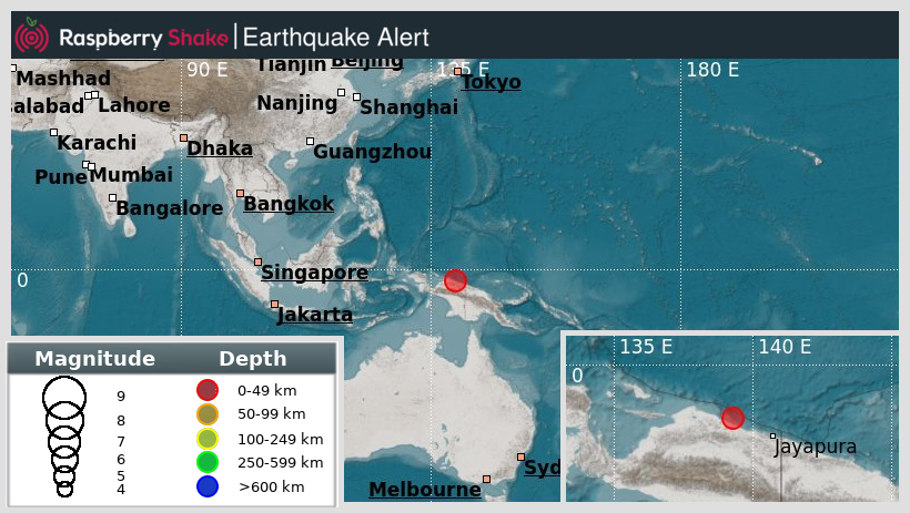 raspishakEQ's tweet photo. Preliminary M5.1 #Earthquake
ID: #rs2023wekkgv
171km/106miles from #Waena, in #NearNorthCoastOfWestPapua
2023-11-11 00:11 UTC
@raspishake network
Join the largest #CitizenScience #seismograph community ➡ https://t.co/Y5O0dgJqJF
EVENT ➡ https://t.co/mPeIVo0sF8 https://t.co/fJ6qCoy85P