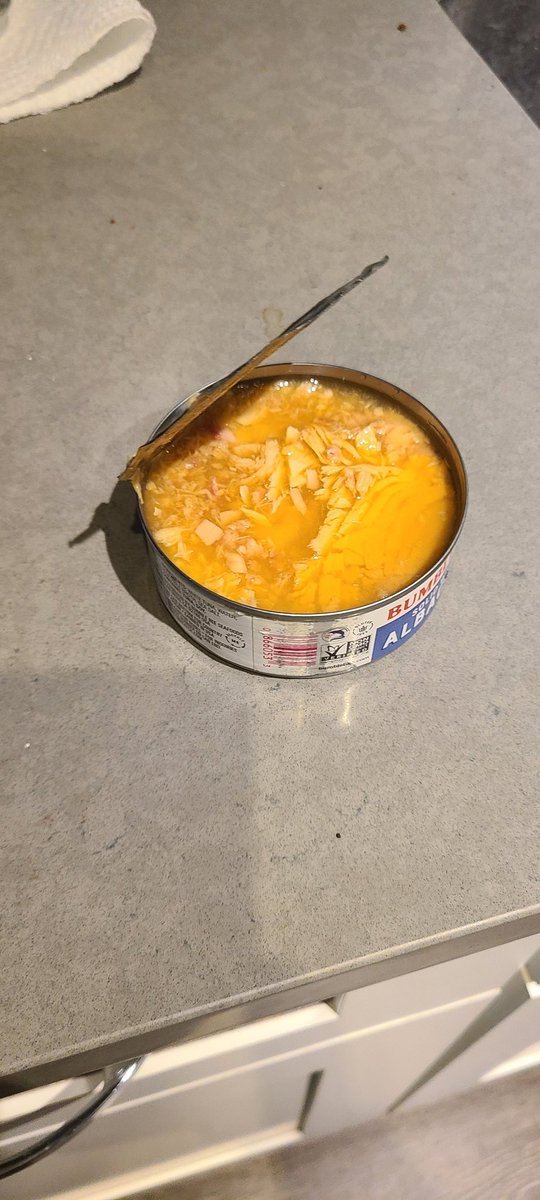 factorybuilder1's tweet photo. @BumbleBeeFoods love your tuna but I got a rank one. I don't know what you packaged in this one but it about made me want to vomit. I'm not eating any of them from this package! https://t.co/4oPYFXVIyi