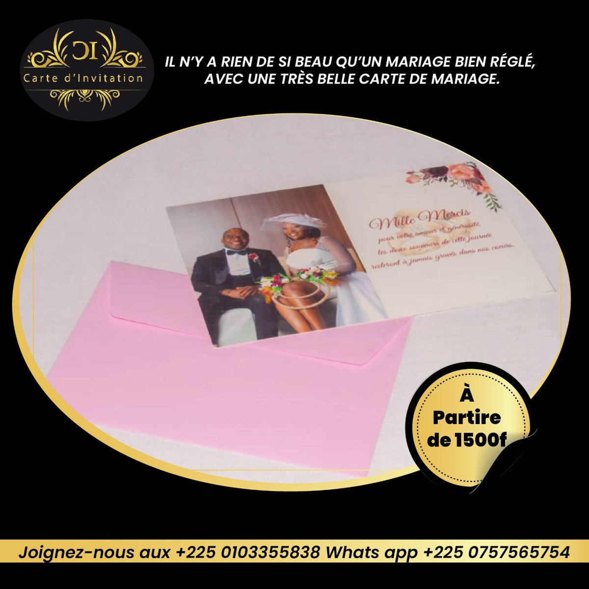 Visuelplus3's tweet photo. Il n’y a rien de si beau qu’un mariage bien réglé, avec une très belle carte de mariage.
Joignez-nous aux +2250103355838 Whats app +225 0757565754 pour les propositions de créa.
#Carted'invitation
#mariage
#invitation
#carte d'invitation
#carte https://t.co/jj4KdxabWX