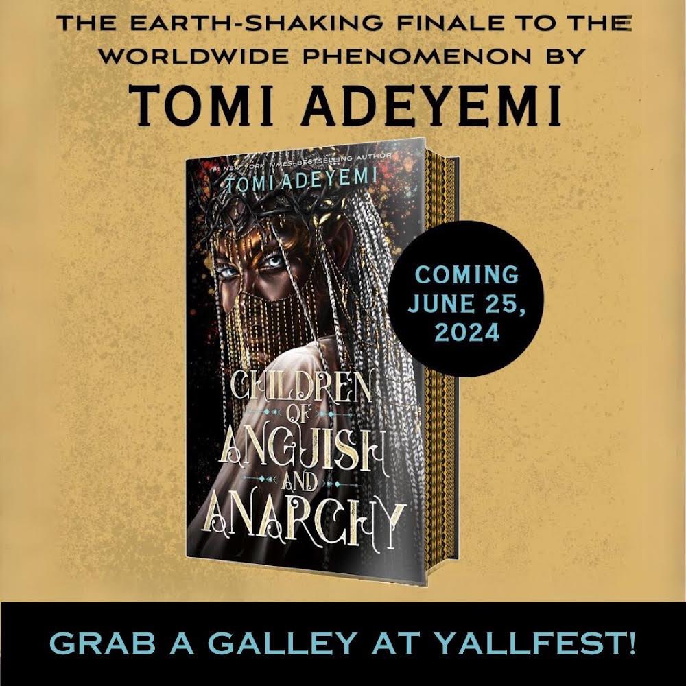 🚨for all my #tominators 🧝🏿‍♀️🧝🏻‍♀️ that are gonna be at #yallfest this weekend! @fiercereads is giving a limited number of CHILDREN OF ANGUISH AND ANARCHY arcs away as a gift with purchase at their booth, plus a beautiful print! cannot wait for you to read!!! #childrenofbloodandbone