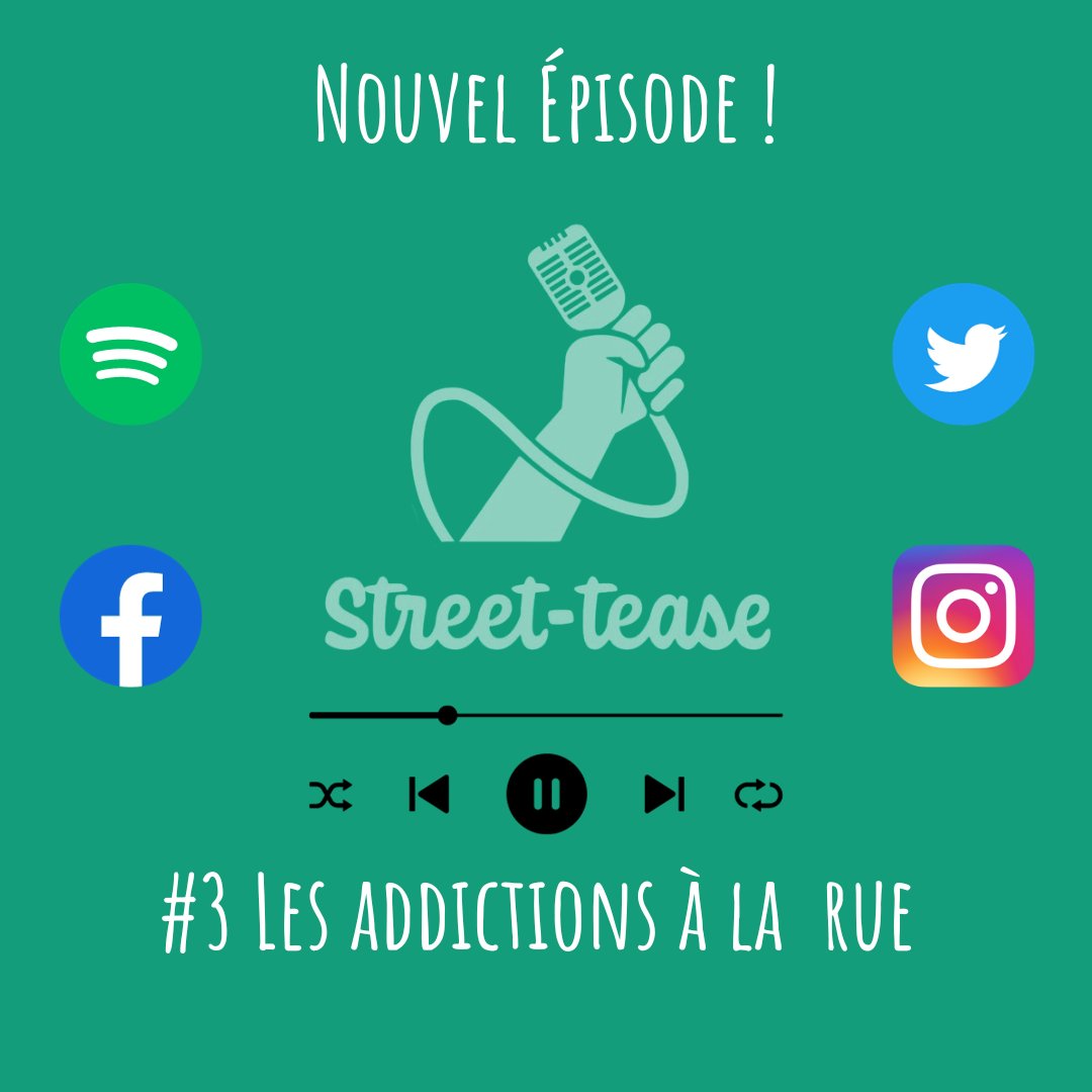 🎙 Le nouvel épisode de notre podcast est cette fois consacrée à la thématique des addictions à la rue ! 

Retrouvez-nous notamment sur Spotify 👇

podcasters.spotify.com/pod/show/dans-…