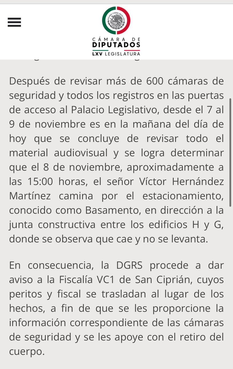 Adela_Micha's tweet photo. El cuerpo de Víctor Hernández estuvo dos días en la Cámara de Diputados –donde trabajaba– y nadie lo había notado. Su familia incluso había reportado su desaparición. https://t.co/LwDo4Koovd