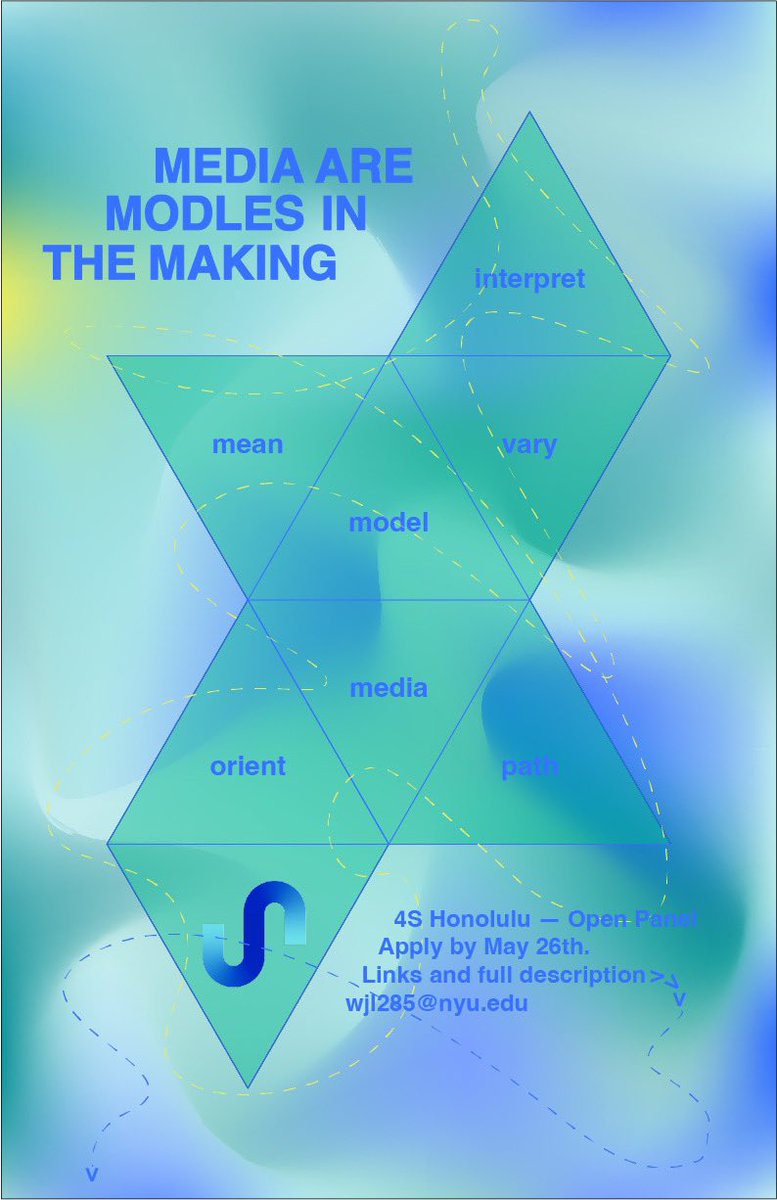 yijunsun_'s tweet photo. Our 4S panel, “Media are Models in the Making,” is about to start in an hours. See the beautiful posters from @rand0mwalk and consider tuning in✨@4sWeb #4sHonolulu https://t.co/vj9inXfiB2