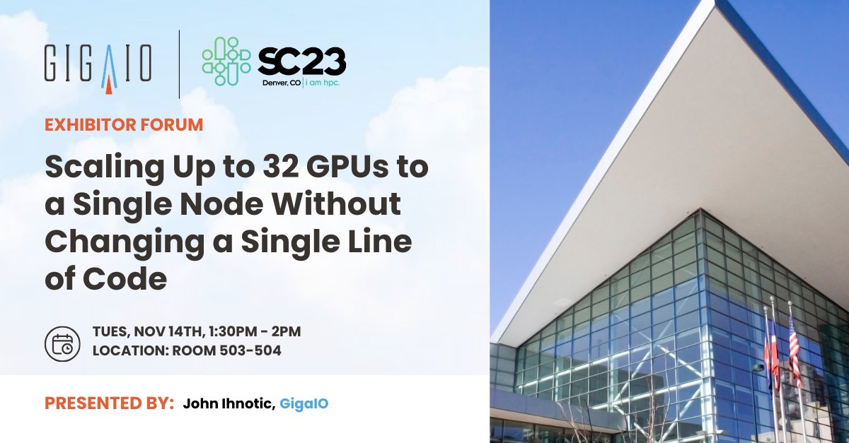 giga_io's tweet photo. Discover the insights behind #GigaIO SuperNODE and how it addresses challenges in GPU enumeration #GigaIO32GPU. Join us at #SC23 on Tuesday, November 14, to learn how we are revolutionizing the tech landscape. See you there!
https://t.co/xK2OxKweHB https://t.co/eP9LYxLoAe