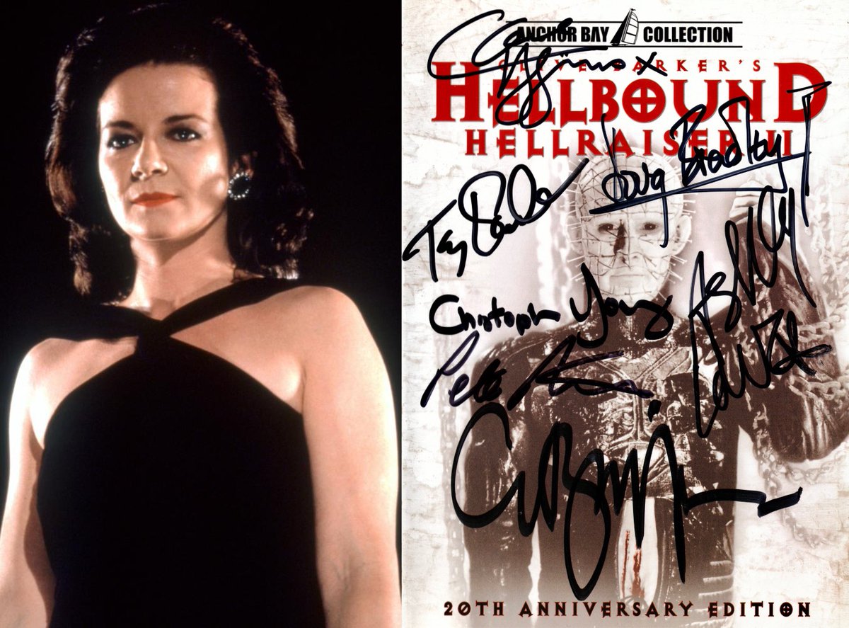 Happy birthday to Clare Higgins! 🎂❤️
“Hellbound: Hellraiser II” DVD signed by Higgins, @RealCliveBarker, @RealDougBradley, @1AshleyLaurence, Tony Randel, @limeybastard55 & @ImChrisYoung, from our collection.
#ClareHiggins #Hellraiser #GoldenCompass #TheWorstWitch #ReadyPlayerOne