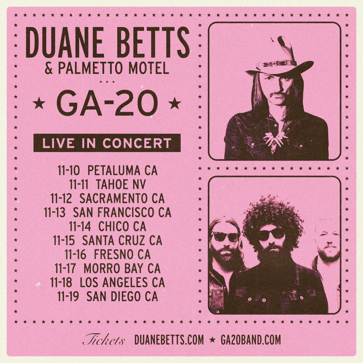 WEST COAST starts tonight with GA-20 in Petaluma! 🔥 duanebetts.com/tour