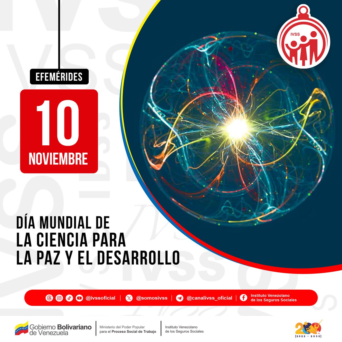 IVSSOAMARACAY's tweet photo. Cada #10deNov, se celebra el Día Mundial de la Ciencia para la Paz y el Desarrollo, esto tiene como objetivo incluir a diversas audiencias en los debates sobre temas científicos emergentes.

@NicolasMaduro 
@MagaGutierrezV 
@torrealbaf https://t.co/ESGsYcfF1c