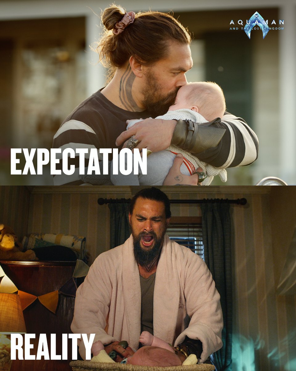 aquamanmovie's tweet image. You try raising a kid AND a kingdom. #Aquaman and the Lost Kingdom - Only in theaters December 22.