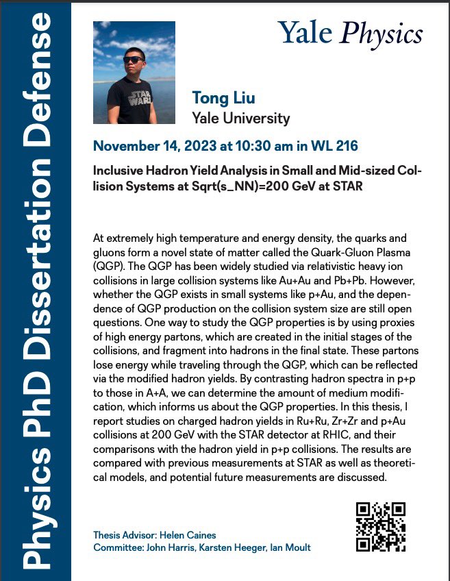 This is finally happening:

Welcome to my defense next Tuesday at 10:30. The zoom link is yale.zoom.us/j/93597323488, and if you happen to be in New Haven, come to Wright Lab and watch it in person (and get free food)!