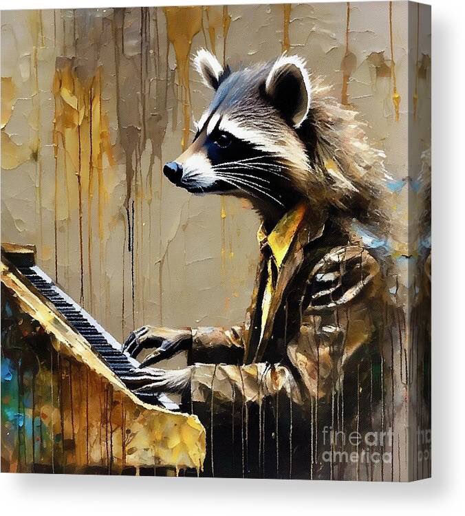 Raccoon Pianist. Inspired by #MTV  and #DireStraits 
As I created this raccoon at the piano, all I kept hearing was “I want my mtv’’ wow. #the80s what a fun time to be young and out dancing to this great #music! 
#AYearForArt #raccoonart #piano #musicians