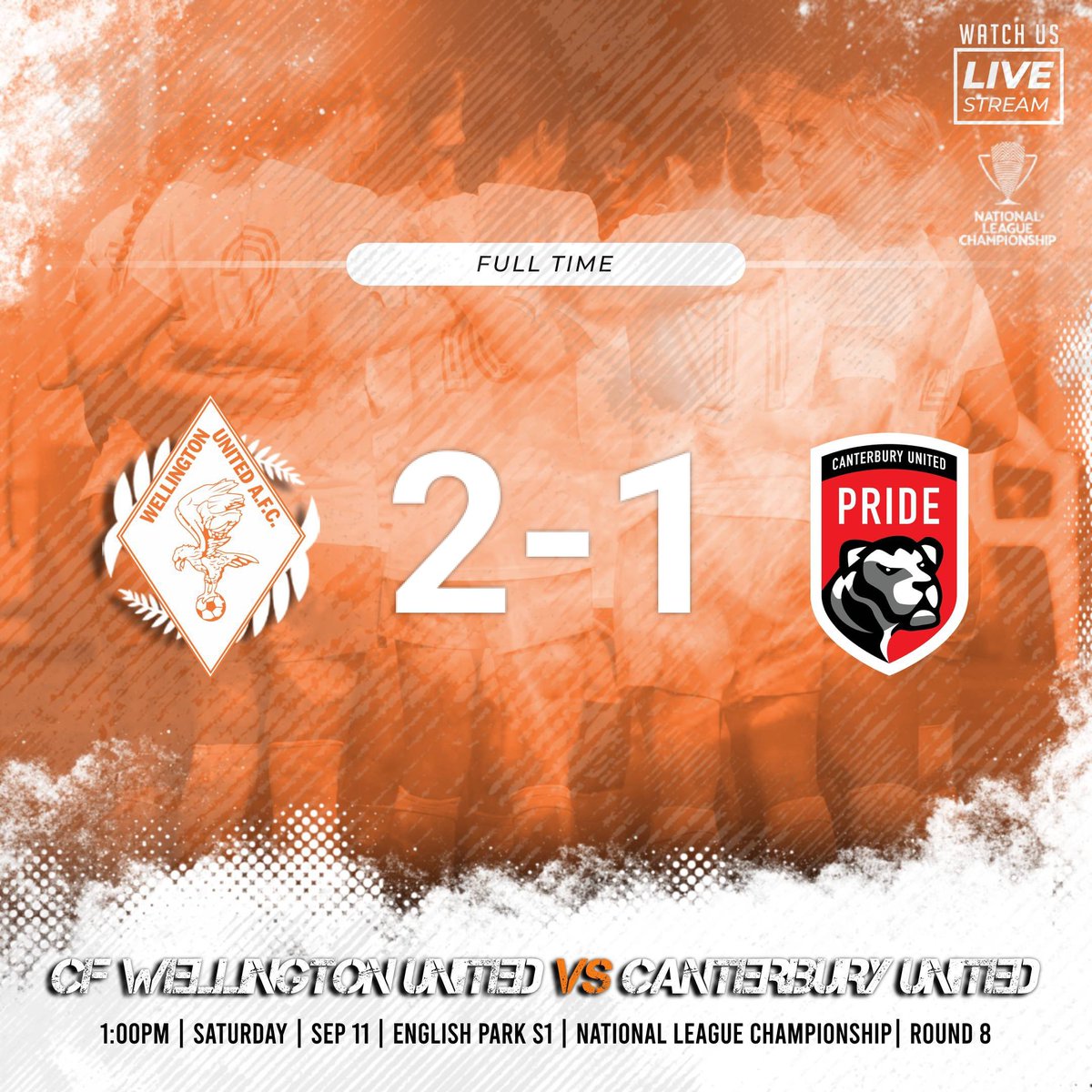 Full Time | 🔶🔷

@_capfootball 
@newzealandfootball 

#wellingtonunited
#nznationalleague