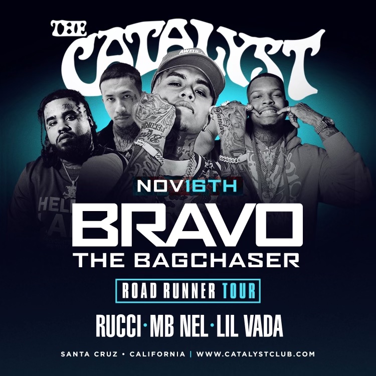 Santa Cruz get ready to TURN UP 📢

@nellynelmb &amp; <a href="/lilvadafc/">Lil Vada</a> are popping up at The #Catalystclub on November 16 with @bravothebagchaser &amp; @ingrucci ⛽️🔥

Tickets available ➡️ Catalystclub.com