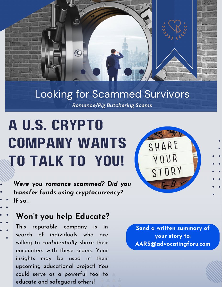 Feel free to share! The company with the “ask” is one of the largest and most reputable. 
#pigbutchering #crypto #cryptocurrency #scams #fraudawareness #advocatingforu 
#investmentscams #romancescams