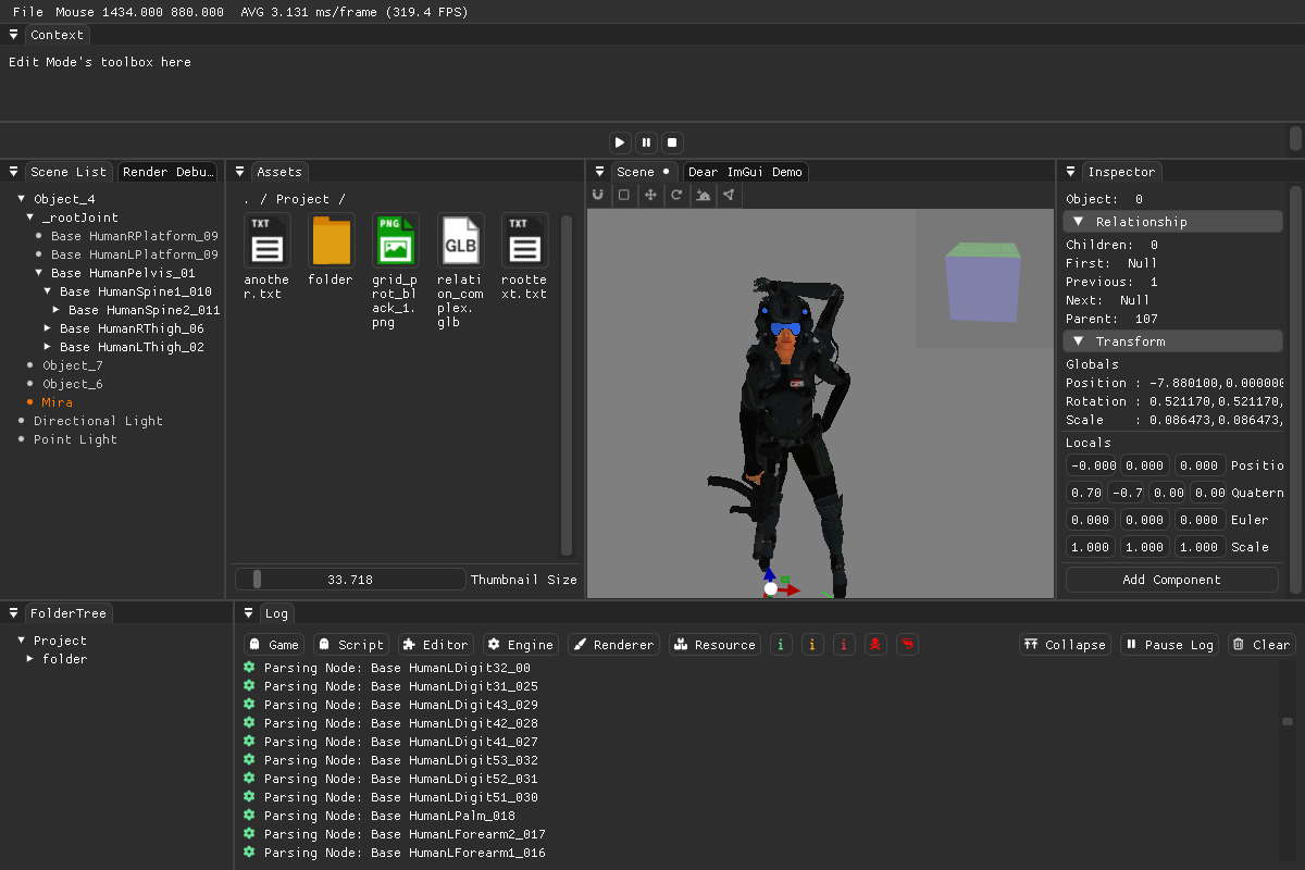 animated meshes in viewport makes the engine look better than it is😅
