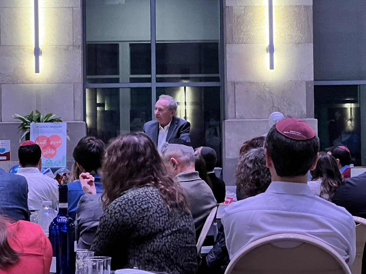 At Harvard Med tonight, at a Shabbat dinner by Maimonides society with 150 faculty and students, Larry Summers delivered a passionate speech about the rise of antisemitism and it's implications for higher education and the health of the world.