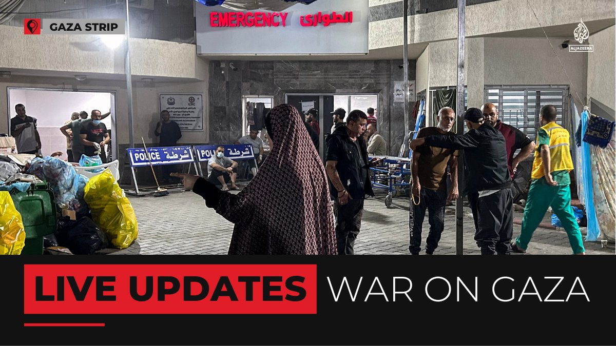 AJEnglish's tweet image. Israel’s bombardment of the Gaza Strip continues including a barrage of attacks against hospitals. 

🔴 Follow our LIVE coverage: aje.io/lqkn1r