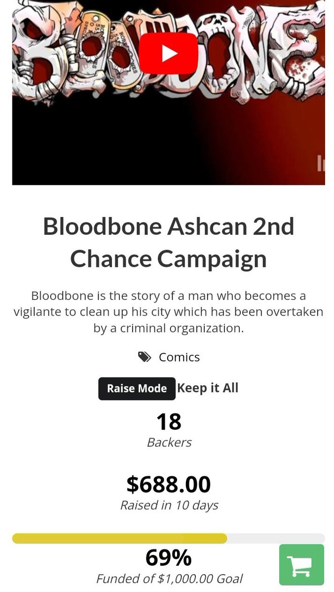 BuzzAcevedo's tweet photo. The Bloodbone 2nd chance ashcan has reached 69% (Nice!). We're a little over $300 to get fully funded, back today on @fundmycomic and help us make this kickass comic a reality... #ironage #indycomics #comicsgate
https://t.co/a6RmmBhnqj https://t.co/LmoQocXF4u