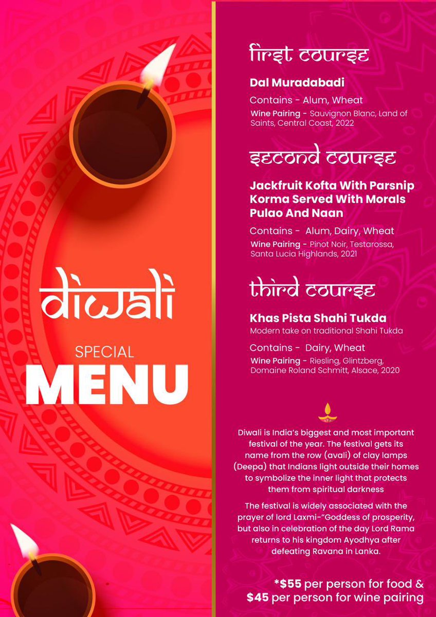 Embrace the magic of #Diwali with Aurum's enchanting offerings: Elevate your celebrations with our #PartyFeast Takeaway Menu. Immerse in the festive spirit with our #DiwaliSpecial #DineIn Menu. Ye Diwali, Aurum Wali! 💫🪔 #AurumDiwali #FlavorsOfFestivity #CelebrateWithAurum