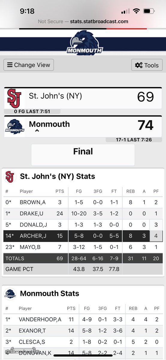 WHAT A NIGHT FOR @MonmouthHawks HOOPS! Congrats on Big 12 and Big East wins @MonmouthBBall and @MUHawksWBB