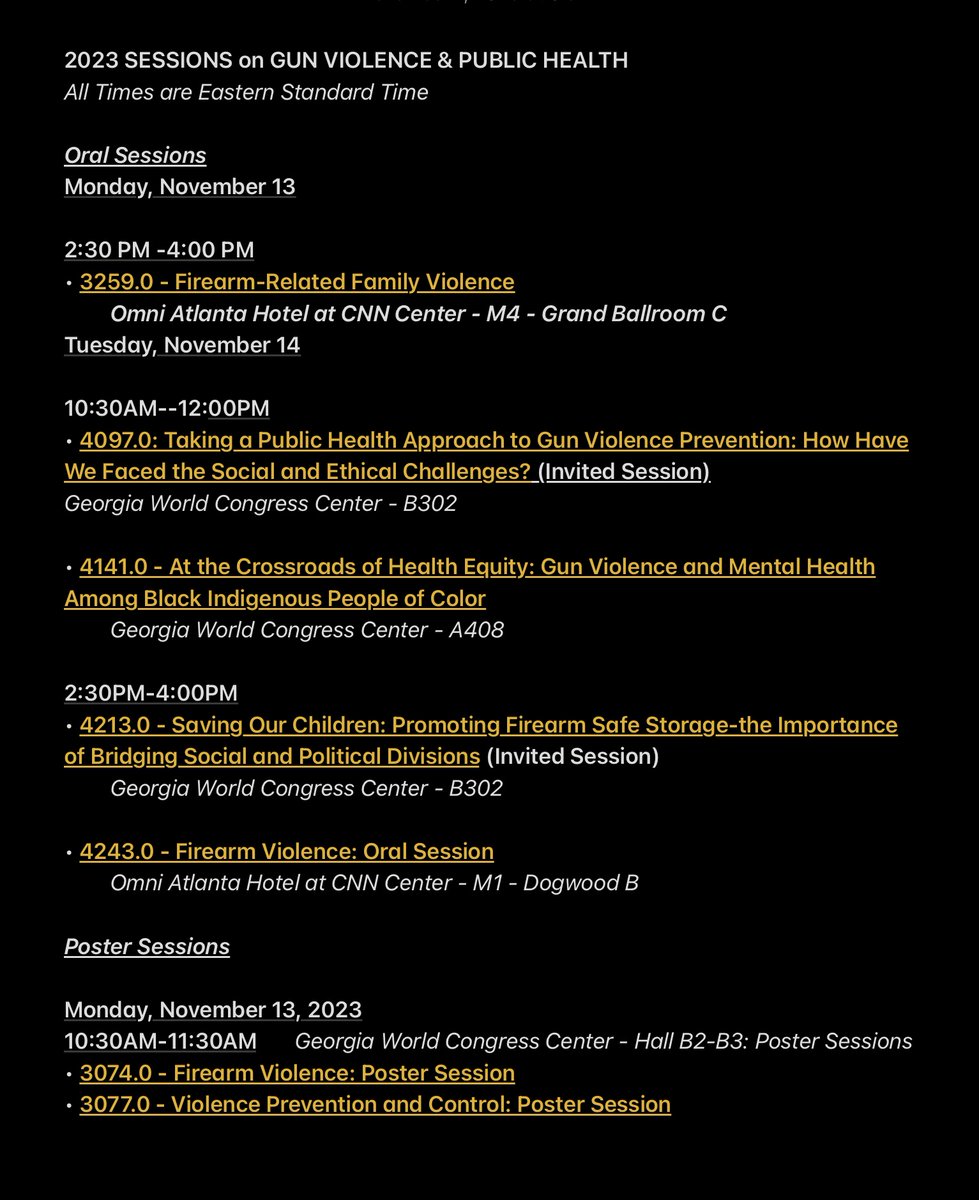 FirearmWrkgroup's tweet photo. Don’t  miss our invited session on 11/14 at 2:30 pm at the APHA Annual  Meeting, planned in coordination with AAP.
4213.0: Saving Our Children: Promoting Firearm Safe Storage-the Importance of Bridging Social and Political Divisions
Other gun violence prevention sessions: https://t.co/cyGqxOIaZb