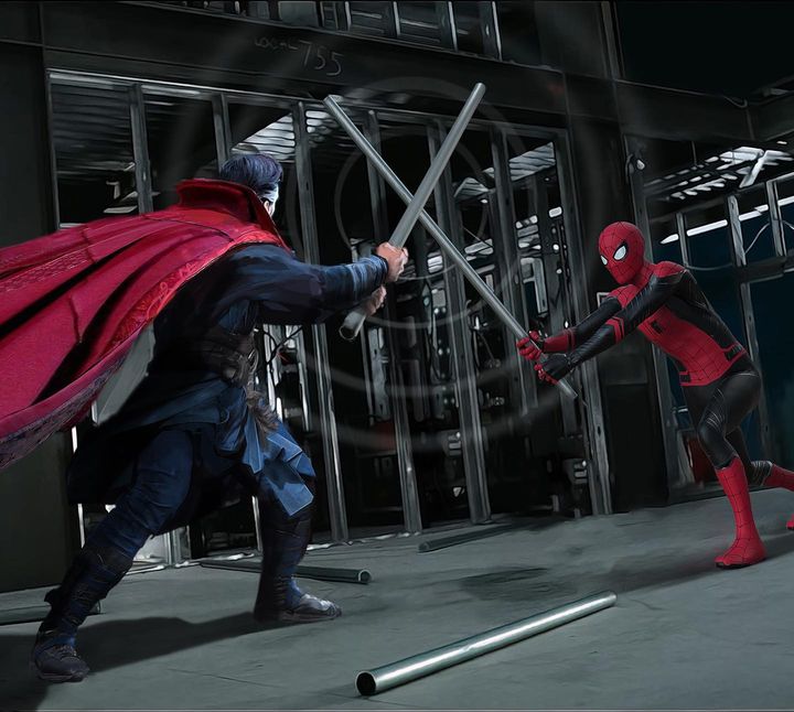 AidarSM's tweet photo. #SpiderManNoWayHome concept-art by Josh Nizzi #DoctorStrange #SpiderMan https://t.co/sRvb8XykeE