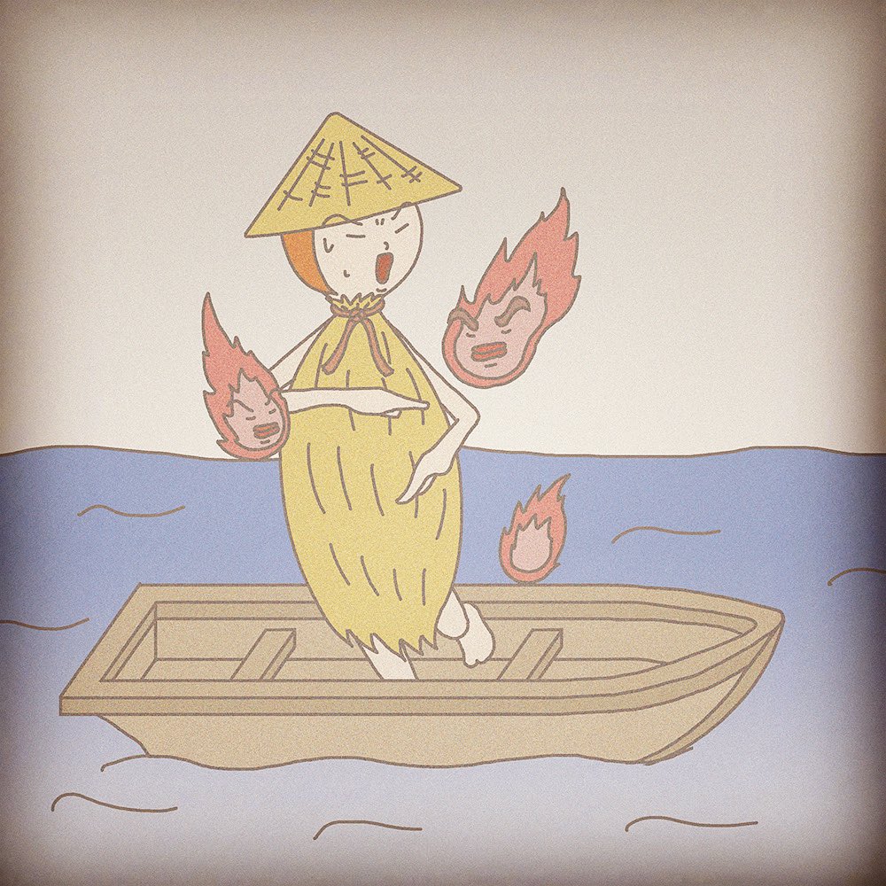 matsukoTheDX's tweet photo. 妖怪と女子
「蓑火」
琵琶湖を船で渡る時に蓑に現れる火の玉の妖怪。払いのけようとするほどに数を増す。
#妖怪 #蓑火 #youkai #イラスト #illustration #オカルト #都市伝説 https://t.co/q7m06kav6u