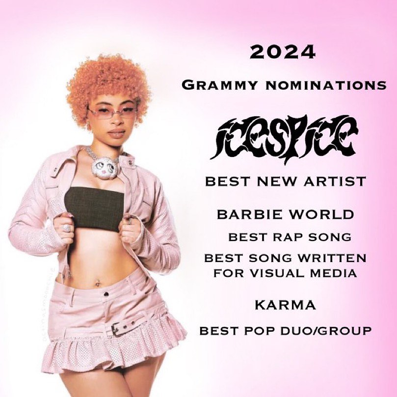 DanielS36287835's tweet photo. IM SO HAPPY FOR HER CONGATS ICESPICE AND NICKI @icespicee_ @NICKIMINAJ #icespicegrammys2024 #GRAMMYs #icespice #icespicedaily #homepage #NickiMinaj #TaylorSwift #Aquabarbieworld https://t.co/CpSK3fwZ5I