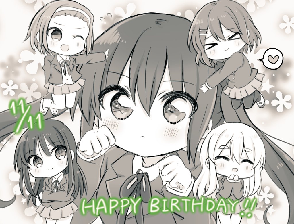 haruru86611's tweet image. #中野梓生誕祭2023
あずにゃん誕生日おめでとう！🎸💚
曲聴きながら描いたてから気付いたら放課後ティータイム全員集合してたw
やっぱりけいおんは永遠の名作だよ…(   ◜ω◝  )