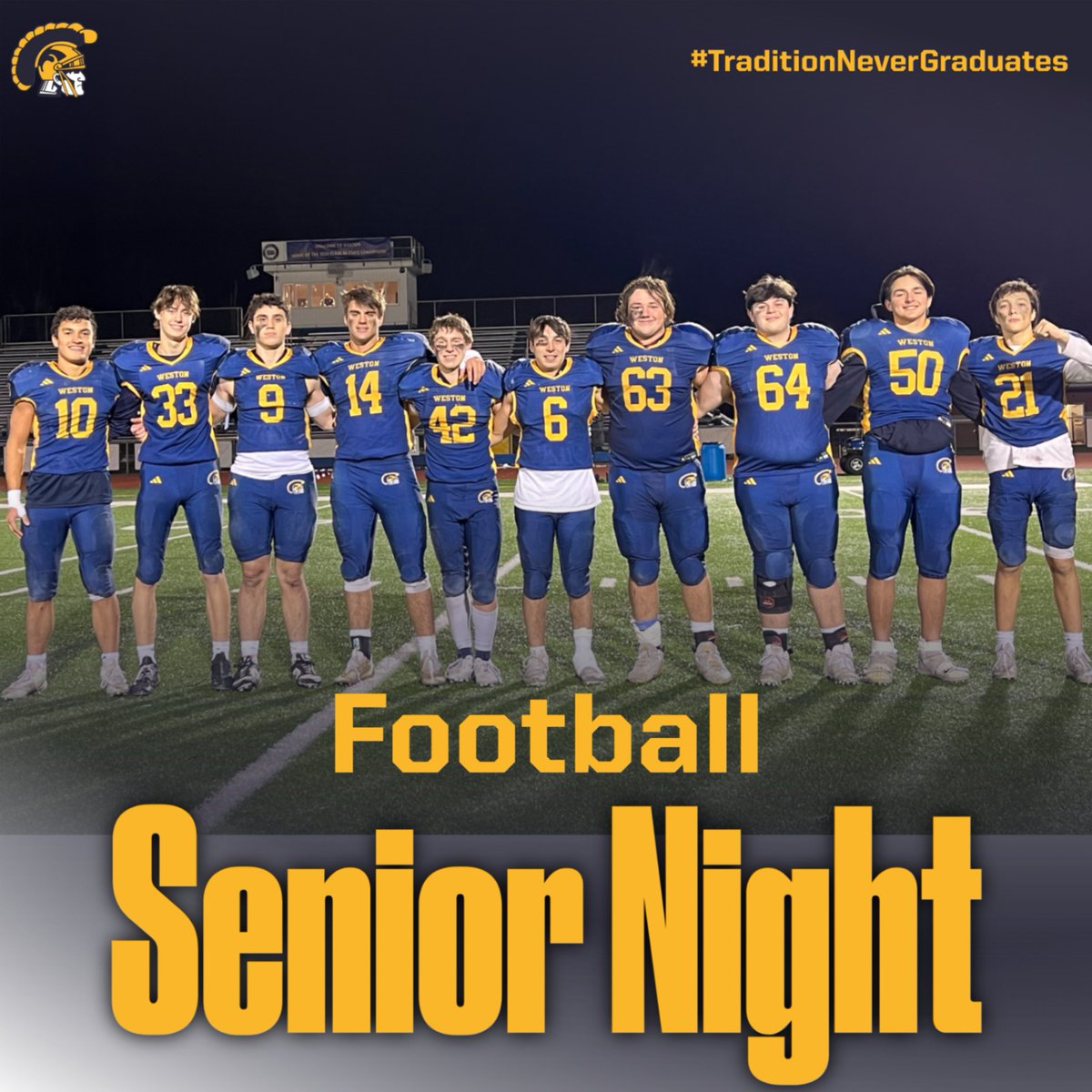 Thank you and congratulations to our 10 Senior Football Players for their hard work and commitment to our program and our school! #TrojanPride