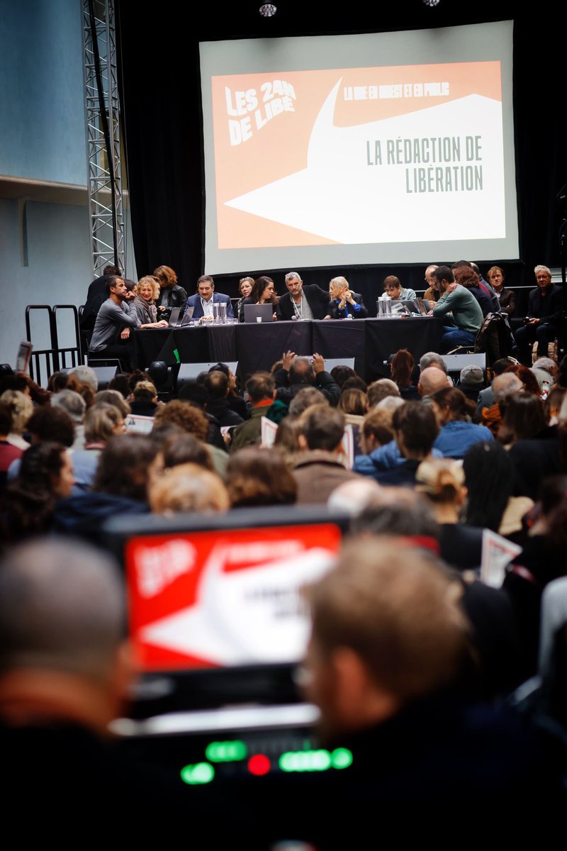 C’est parti pour les 24h de <a href="/libe/">Libération</a> à la Cité de la musique ! La salle est remplie pour la conférence de rédaction, merci au public présent dès le matin ❤️