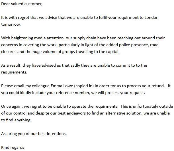 mcrleftaction's tweet photo. Yesterday evening at 7.30pm, we were informed by @CMACgroupUK that our coach from Manchester to London for the protest today had been cancelled due to "heightened media attention". They gave us too little time to book an alternative coach through their political cancellation https://t.co/BNjKDxP3Uo