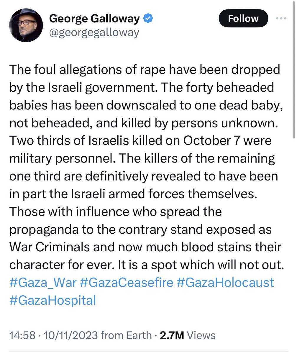 This is the modern equivalent of Holocaust denial. You’re seeing it in real time. 

No amount of footage, forensic evidence, recordings, testimony or independent verification will convince the antisemites.

Decent people have a responsibility to see it, call it out and reject it.