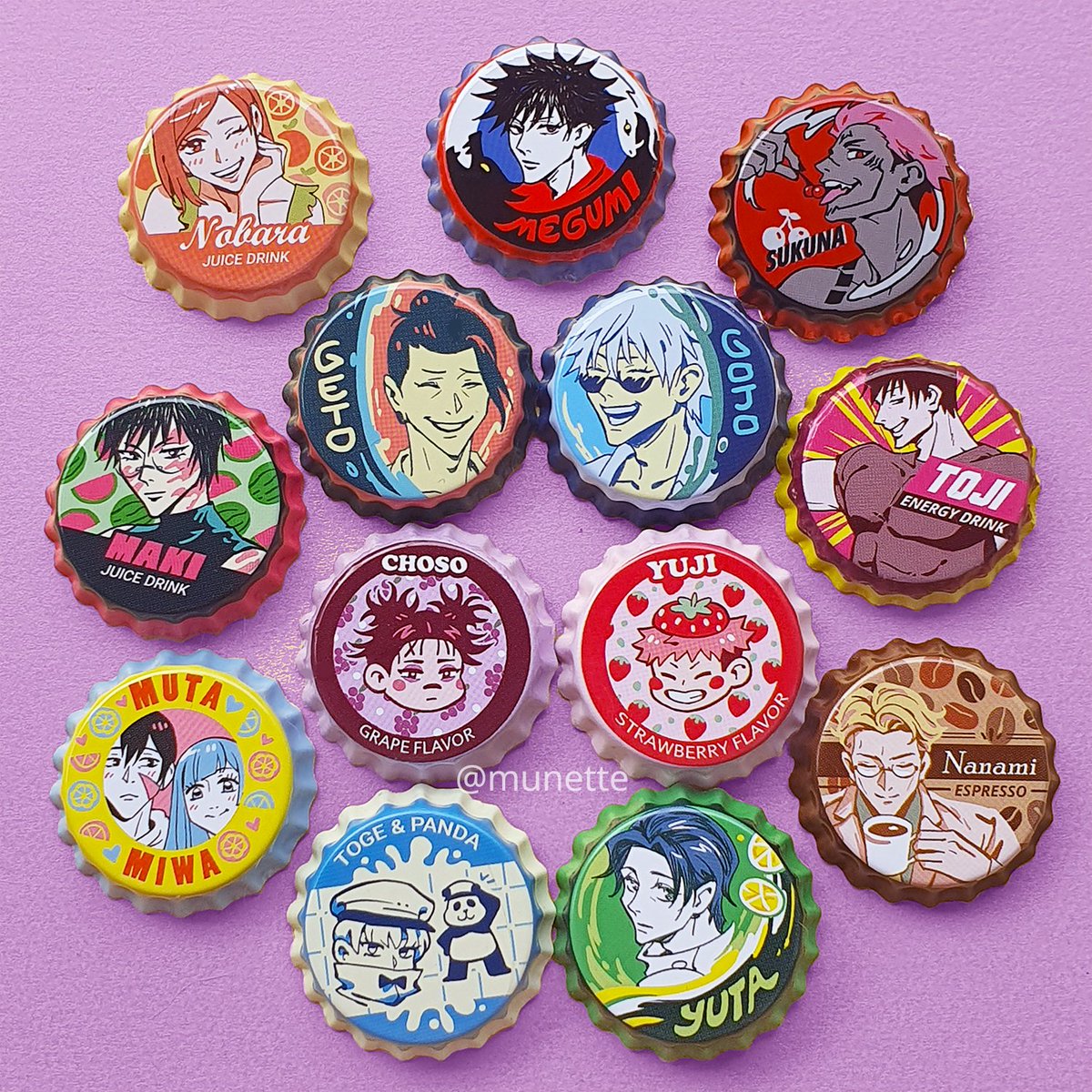 I've been wanting to try making some bottle caps and ofc I made jjk ones! 😭 #JujutsuKaisen #呪術廻戦