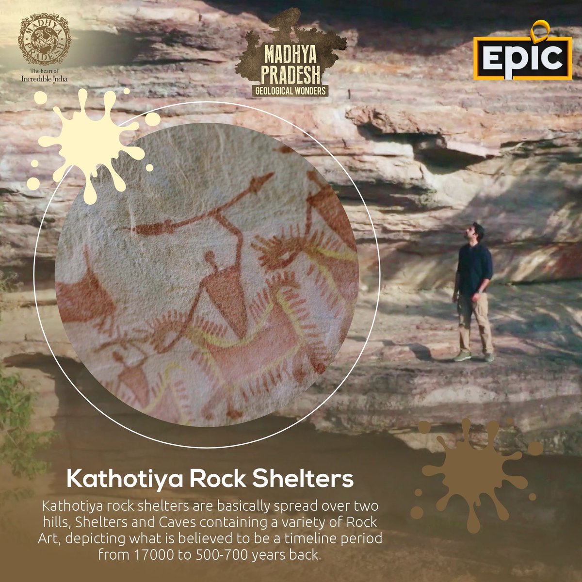 EpicChannelIn's tweet image. Dive into the wonders of Kathotiya rock shelter in Madhya Pradesh! 🌄 A captivating blend of ancient stories and awe-inspiring rock formations awaits your exploration. 🏞️ An absolute haven for those enchanted by nature and history alike! #MPGeologicalWonders #EPICChannel…