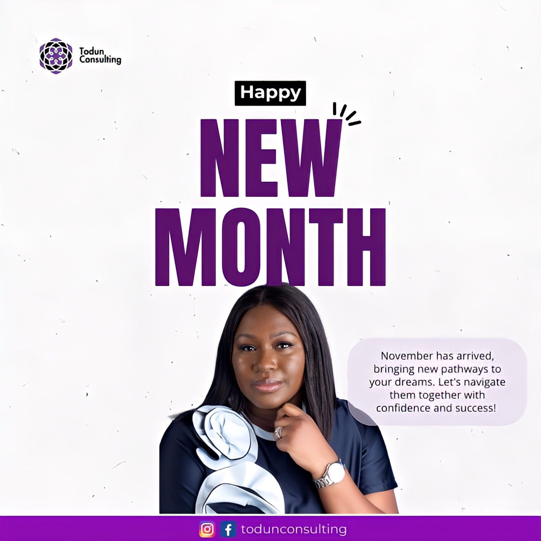 Todunconsulting's tweet photo. Hello, November! 🌟
As a new month unfolds, we're here to wish you a journey filled with empathy, growth, and moments of connection. Let's make it a month of understanding and support for one another. 🌍✈️ #TodunConsulting #HappyNewMonth #DreamsTakeFlight #DreamsComeTrue #TravelG https://t.co/PfZweQWusD