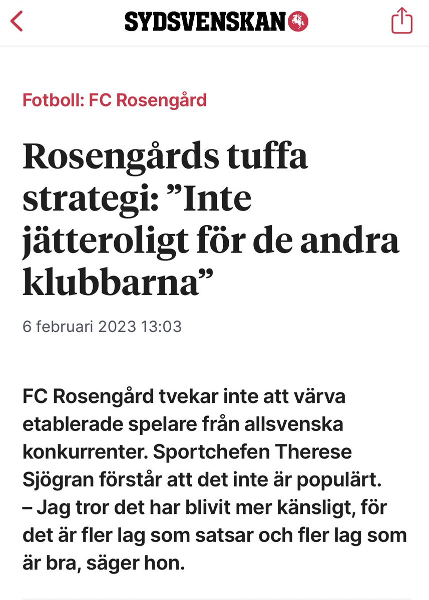 Carenholm's tweet photo. Just idag vill jag också passa på att skicka en tanke till FC Rosengård, Emilia Larsson och Emma Jansson. 

Hoppas de (och deras strategi) har det jätteroligt inför 27 åskådare i dagens betydelselösa match för att cementera sjundeplatsen. https://t.co/6ll5gTArRR