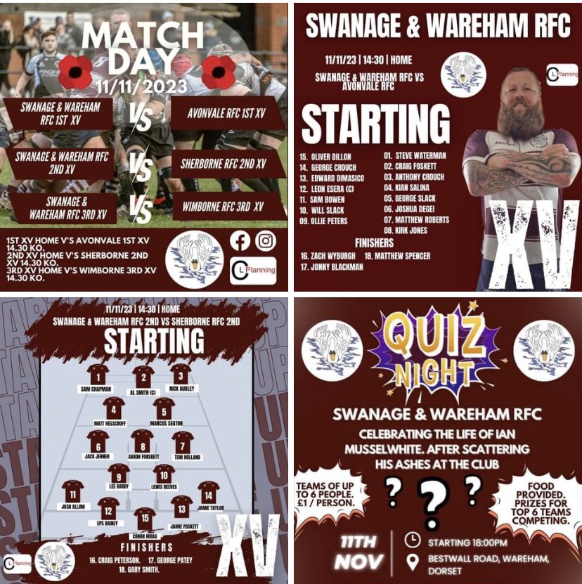 Big day at the club today with all 3 men’s sides at Home followed by a celebration of Ian Musslewhite life ❤️#COY🦢