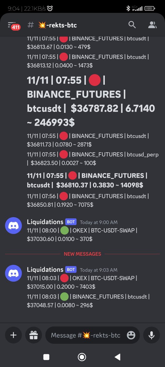 BroadeningWedge's tweet photo. @AggrTradeApp #BTC Rekts feed available now in Discord.

You can set up notifications and not miss a single one of them.

We'll be tailoring this in the future.

Feedbacks appreciated.

Join us: https://t.co/YhjFHlfVY5 https://t.co/1fNyT7Qrne