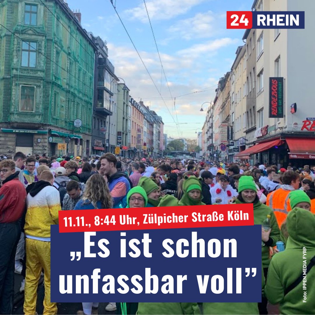 Massenandrang auf der Zülpicher #Koeln: 24rhein.de/-92666393.html #karneval #elfterimelften #jeck