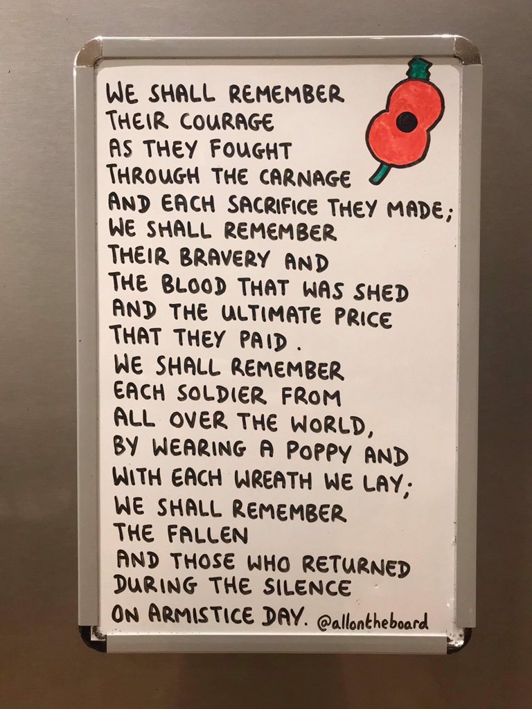Today we shall remember the fallen and those who returned and the sacrifices they made to protect our freedom. We must never forget. 

#ArmisticeDay 
#RememberanceDay 
#WeWillRememberThem 
#LestWeForget