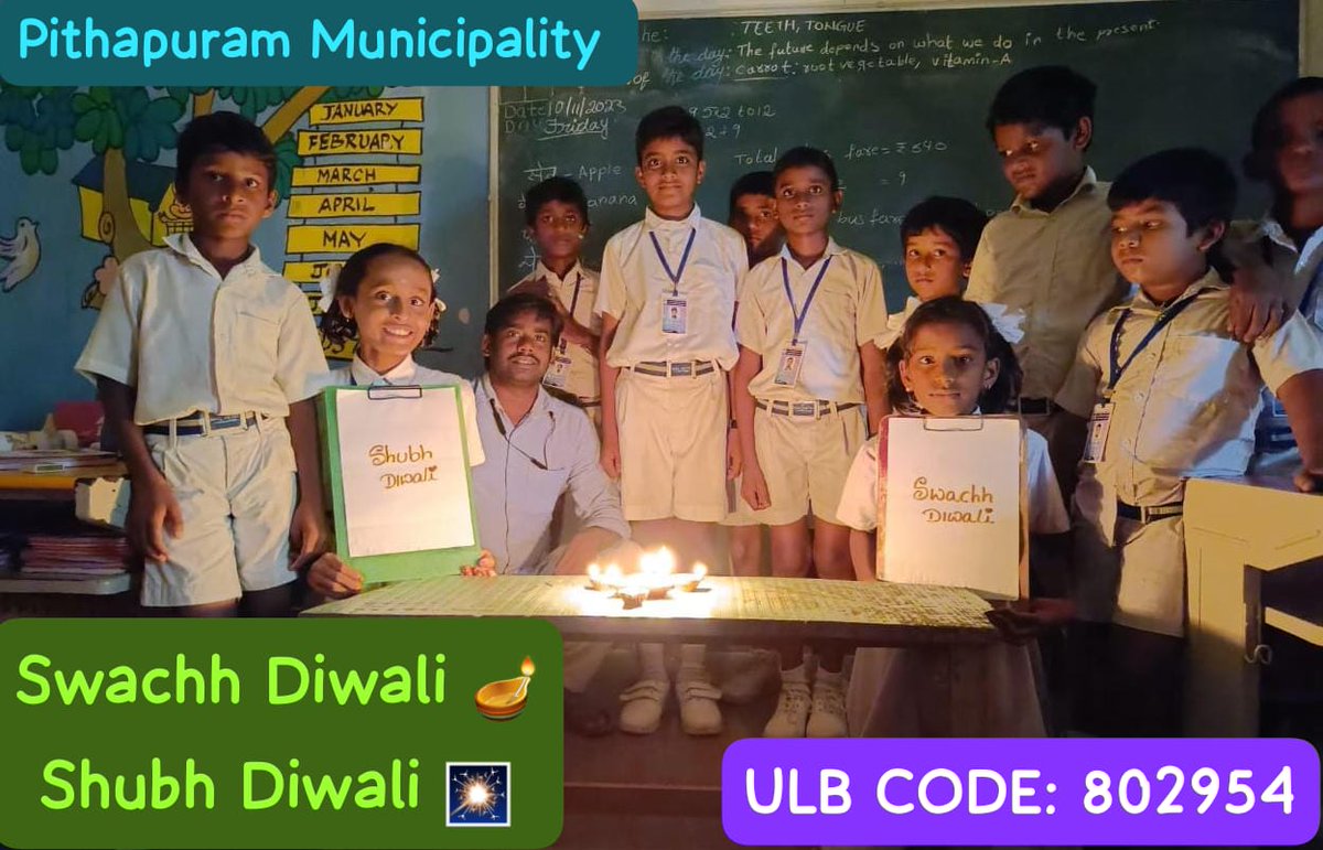 PithapuramM's tweet photo. Students pledged to celebrate Diwali in eco friendly manner. #SwachhDiwali #SwachhDiwaliShubhDiwali #swachhsurvekshan @SwachhBharatGov @SwachhaAndhra @SwachSurvekshan #SayNoToPlastic #VocalForLocal #SayNoToCrackers https://t.co/2KoHdMgvnq