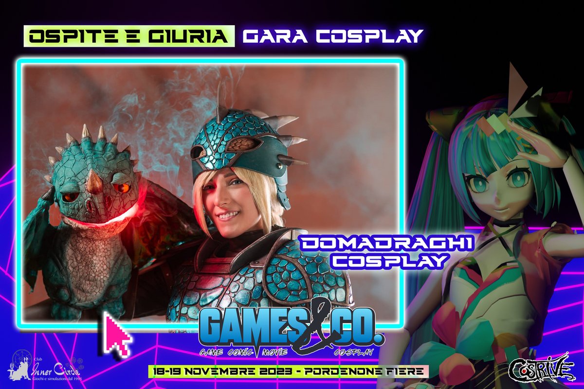 Costrive's tweet photo. Per la gara cosplay avremo 5 giurati di alto livello, venite a conoscerli sia sabato che domenica in area palco presso i loro stand!

#costrive #cosplay #garacosplay #gamesandco #gamesandco2023 #fieradelfumetto #radioamatore2 #pordenonefiere https://t.co/hUQUvAYQej