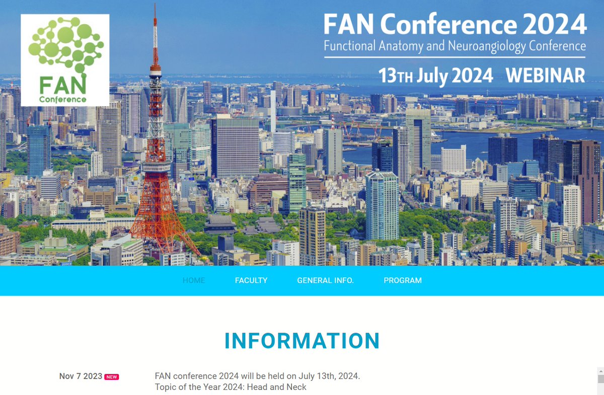 fan_conference's tweet photo. FANconference2024 will be held on 13th July 2024!
https://t.co/0SQZ3zMUby
#Topic of the Year 2024 is 'Head and Neck' #FANconference #FunctionalAnatomy #Neuroangiology
@Michihiro1966 @kanachan2020 @Taka_Tamaso https://t.co/pzVQIFYFB5