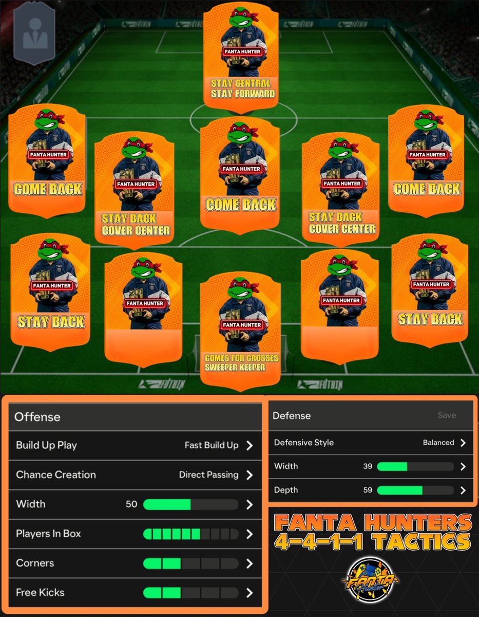 ⚽️🏆MY 4-4-1-1 TACTICS🏆⚽️

Had a lot of fun in champs with them yesterday, so here we go!

✅ Tested in Rivals and Champs

✅ Great upfront and strong at the back

✅ Fits almost every playstyle 

✅ Passing is key

Hope everyone has a great time with them 

❤️&amp;♻️ Appreciated