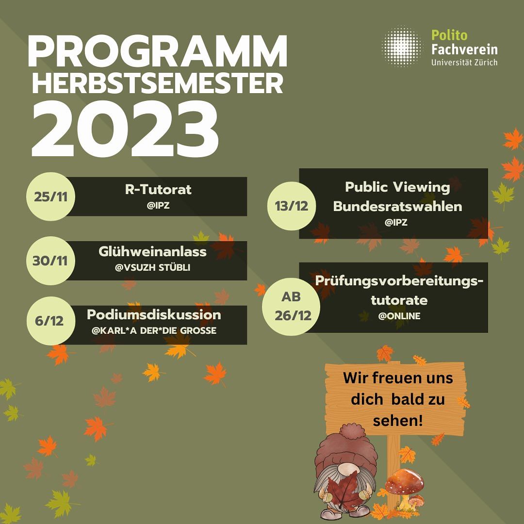 Polit@s,
wir freuen uns, euch unsere letzten Events für dieses Semester mitzuteilen. 🎉
Wir freuen uns darauf, viele von euch dort zu sehen🥰

Dear Polit@s,
we are excited to share our latest events for this semester with you. 🎉 
We look forward to seeing many of you there. 🥰.