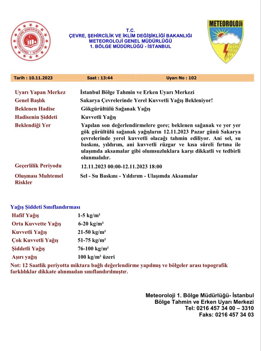 SakaryaValiligi's tweet photo. 📣VATANDAŞLARIMIZIN DİKKATİNE📢
⛈Meteoroloji verilerine göre;☔️
👉İlimizde yarın ilk saatlerden itibaren yerel kuvvetli sağanak/yer yer gök gürültülü sağanak yağış beklenmektedir.
👉Olumsuz hava koşullarında yaşanabilecek durumlara karşı dikkatli/tedbirli olunması gerekmektedir. https://t.co/jQobLWlzPb