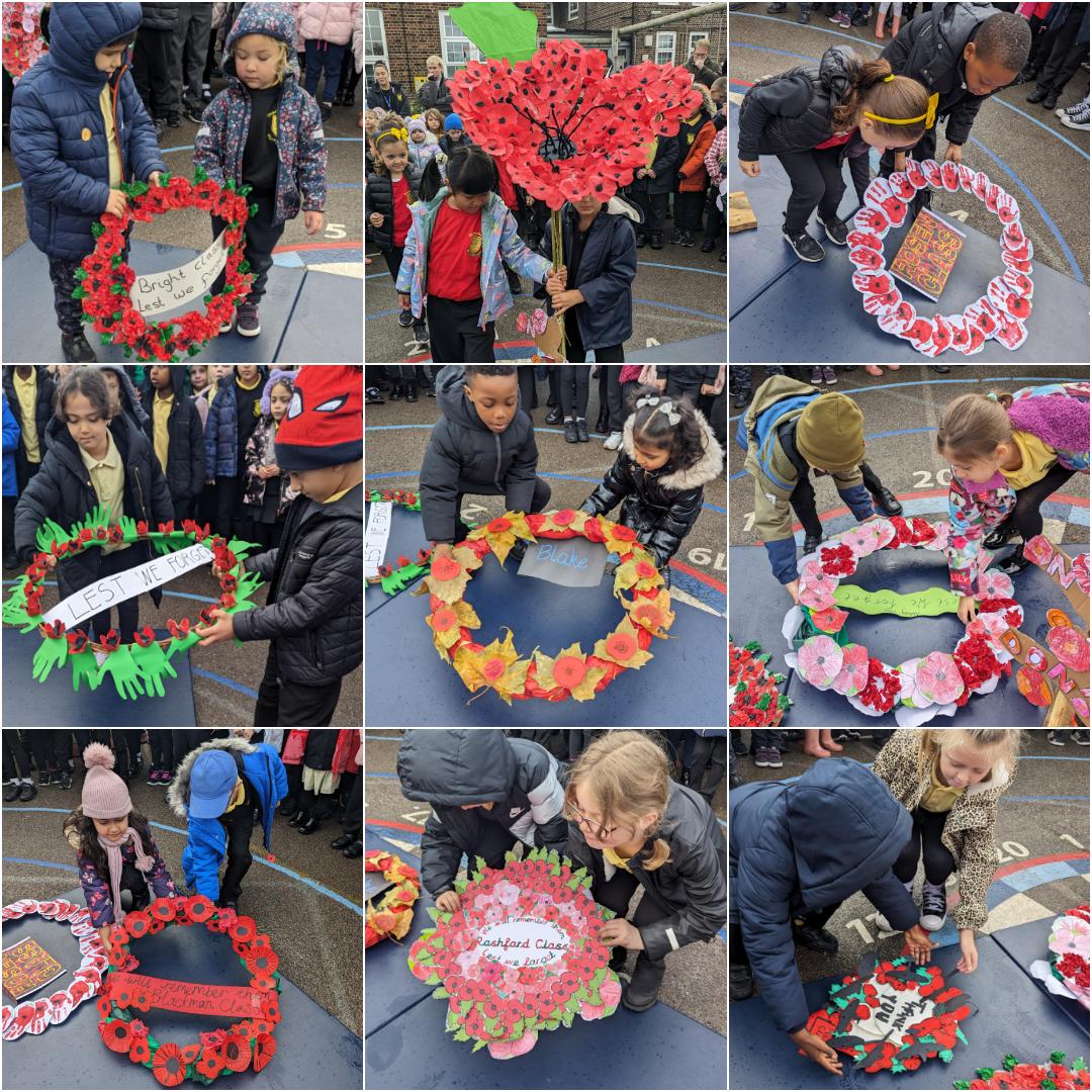 Mrs_Goold's tweet photo. 'We have a poppy wreath, as red as can be, to show that we remember, those who fought to set us free' 
The whole school fell silent @charltonmanor for 2minutes at 11am yesterday to reflect and remember the courage and sacrifice of those present and past. https://t.co/s5E7MHcPNR