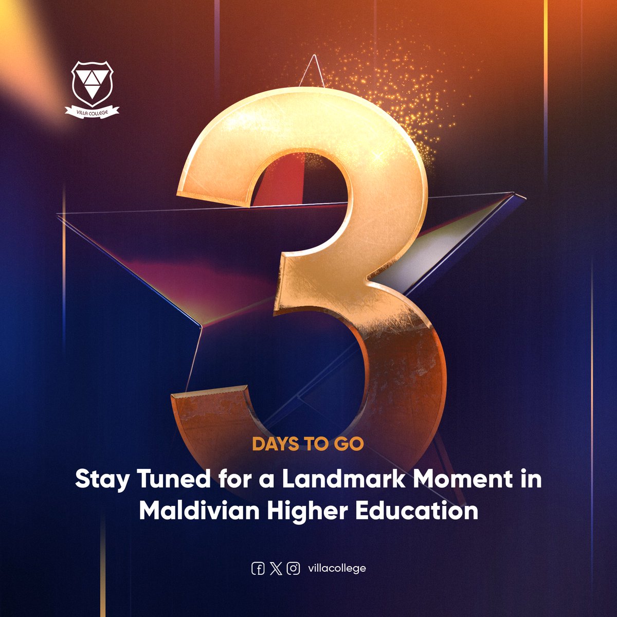 VillaCollegeMv's tweet photo. Gear up for something monumental on November 14th that will reshape education in the Maldives!

Stay tuned! 

#3daystogo #SomethingBigIsHappening https://t.co/8mLxNnyFsy